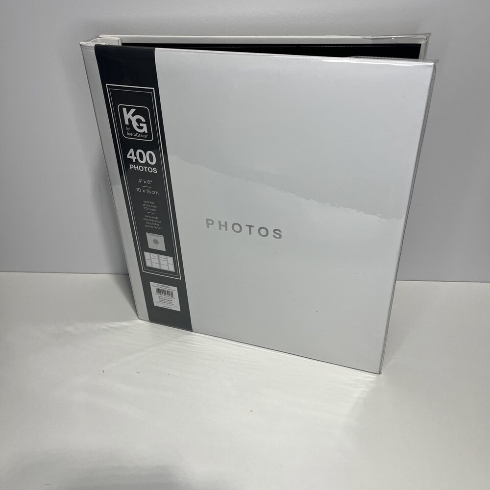 kiera Grace White Photo Album 400 4x6 picture capacity 12 x 13 x 1.5 acid free